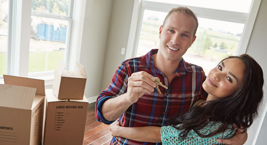 couple enjoying new house